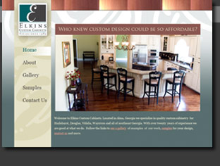 custom website designed for a cabinet shop